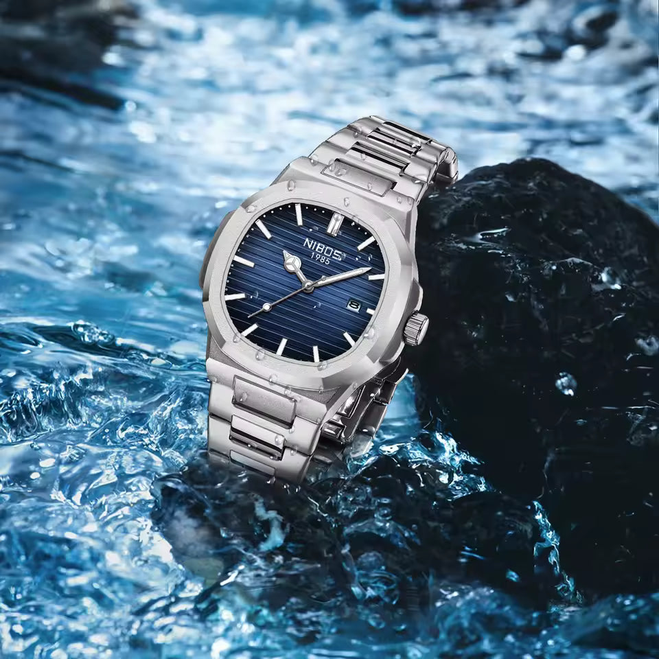 Relógio Masculino Nibosi Luxo Esportivo Quartzo à Prova D’Água