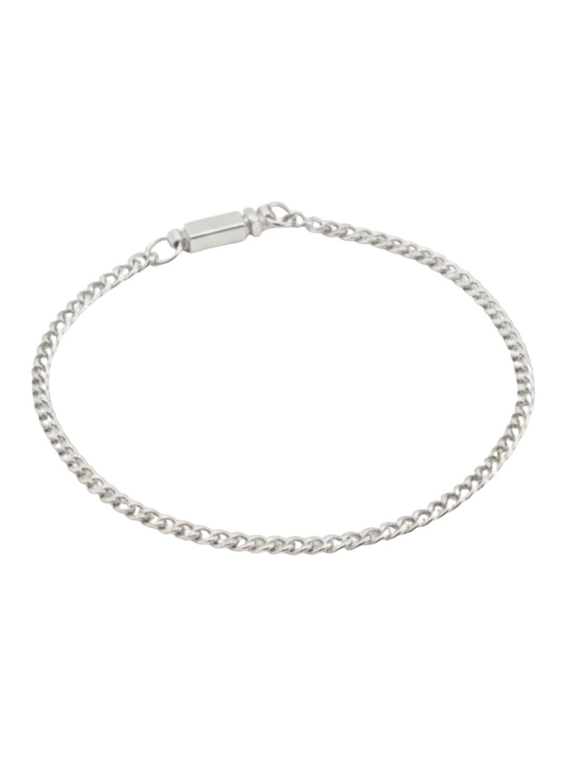 Pulseira Masculina Grumet 2,4mm Prata 925
