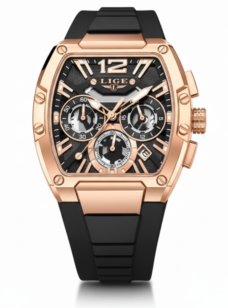 Relógio Masculino LIGE Esportivo Luxo à Prova D’Água
