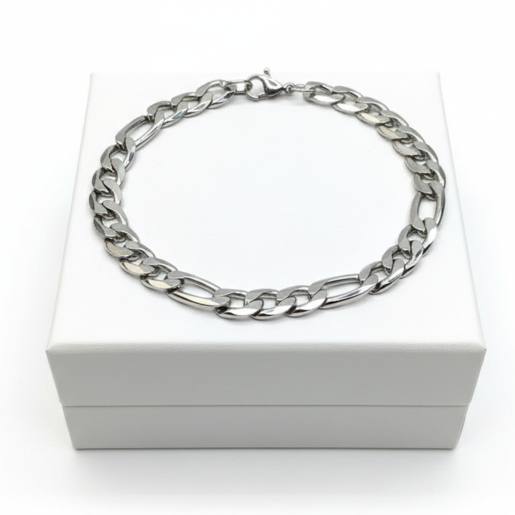 Pulseira Masculina Fígaro Prata 6mm