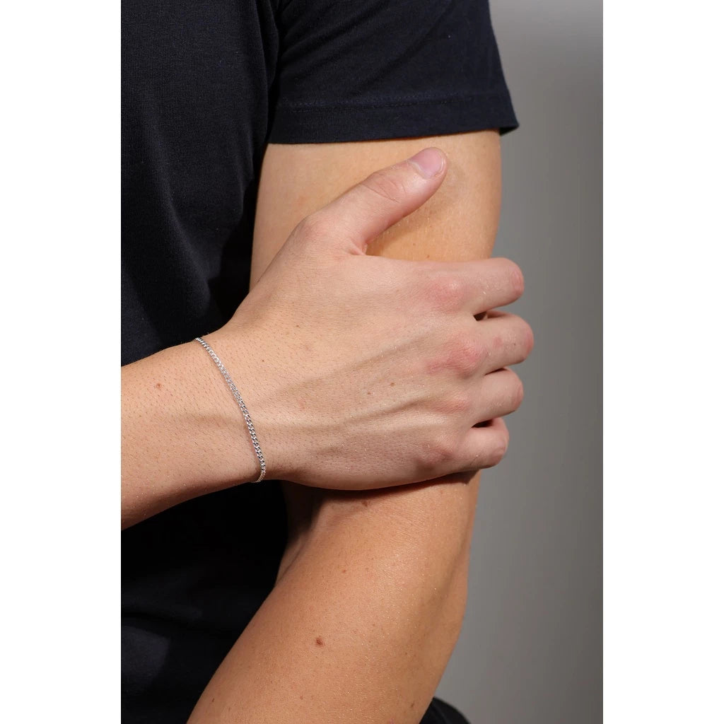 Pulseira Masculina Grumet 2,4mm Prata 925